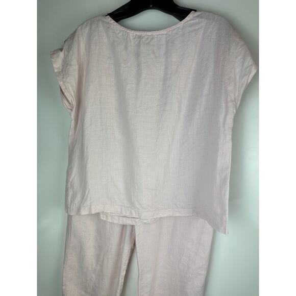 Quince 100% European Linen Pajama Set Pale Pink 2-Piece PJ Lot Women's Size XS - Picture 4 of 16